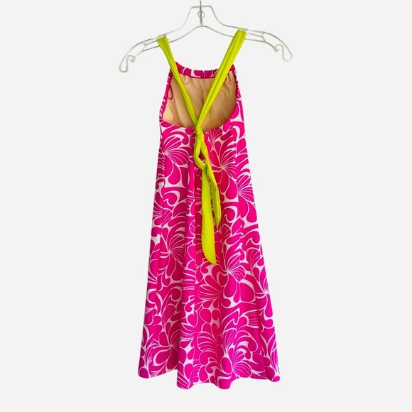 Athleta Kokomo Halter Swim Sport Dress XXS Pink Floral Print Bra Insert - Picture 3 of 12